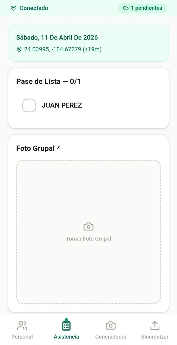 Campo PWA — Pase de lista