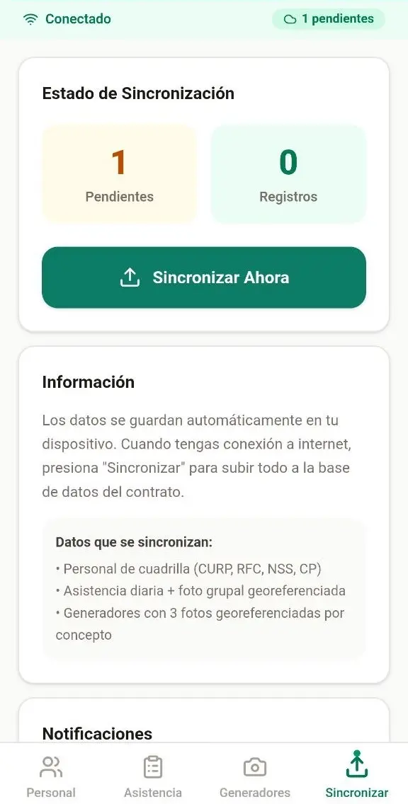 Campo PWA — Sincronizar